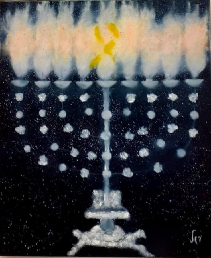 “Hanouca 2024”, painting by Martine Rachel Ovadia